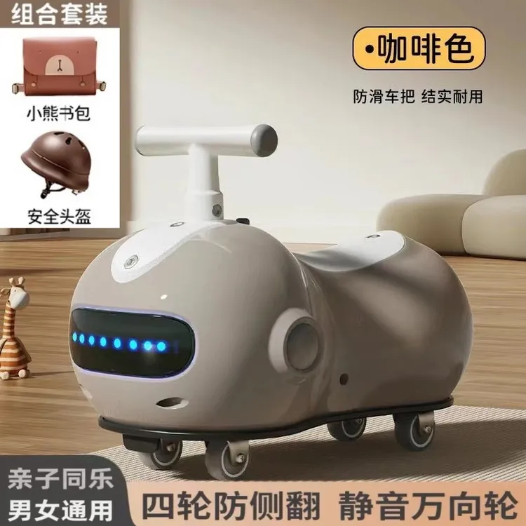 新款儿童花生车扭扭车1-3岁宝宝自行车无脚踏溜溜车万向光滑行车