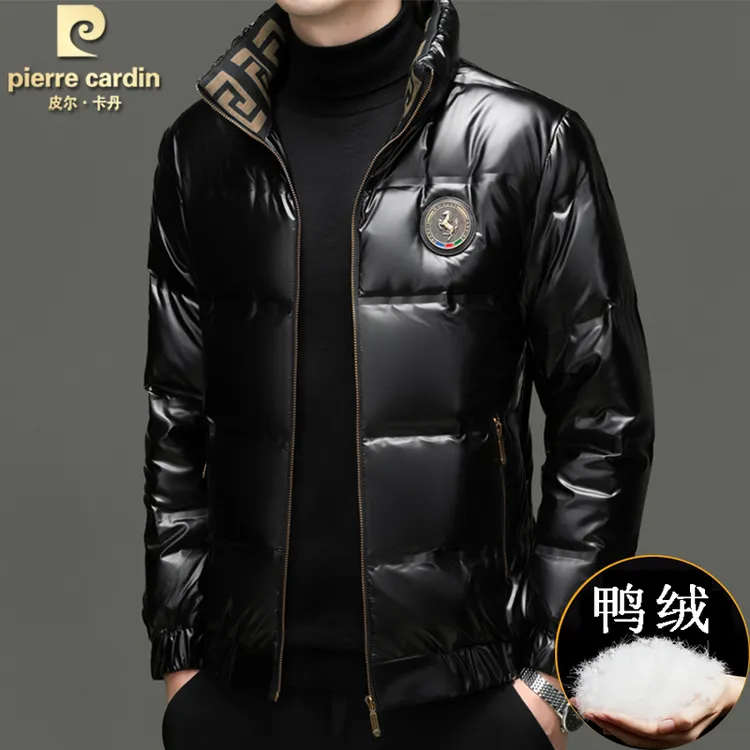 皮尔卡丹高级感亮面免洗羽绒服男士百搭时尚秋冬保暖新款夹克外套