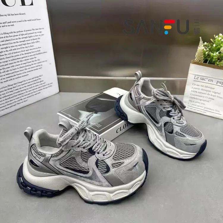 三福欧货小怪兽老爹鞋女2025秋季新款松糕底时尚系带复古休闲潮鞋