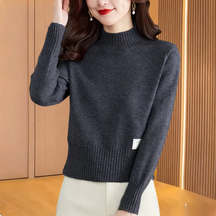小个子短款毛衣女秋冬2025新款半高领高腰上衣内搭气质针织打底衫