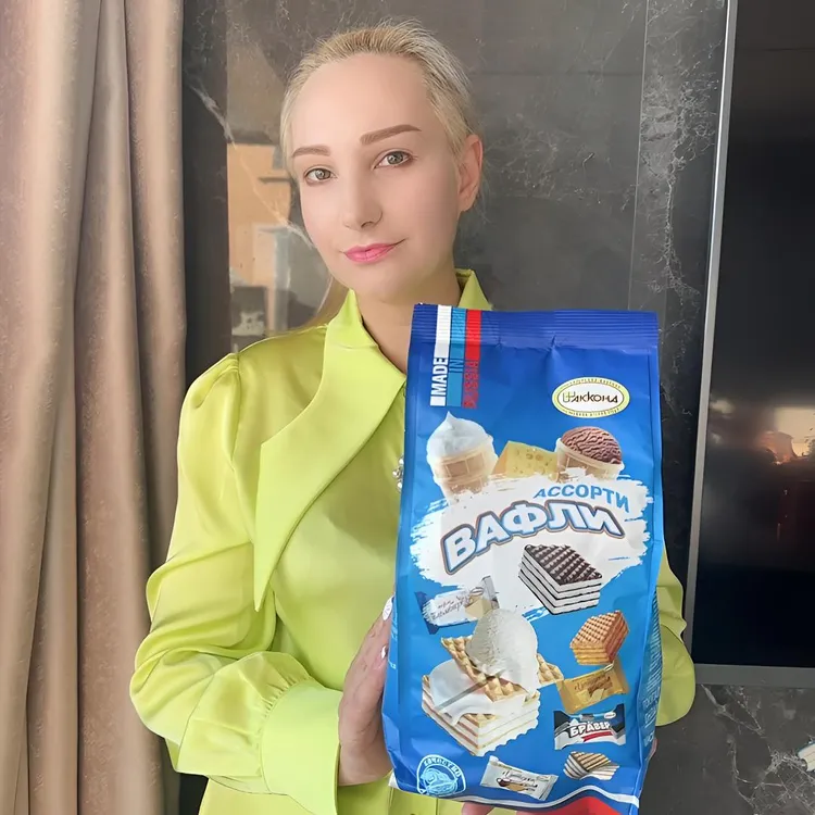 阿孔特俄罗斯进口阿孔特牌冰淇淋威化巧克力奶酪零食品358克