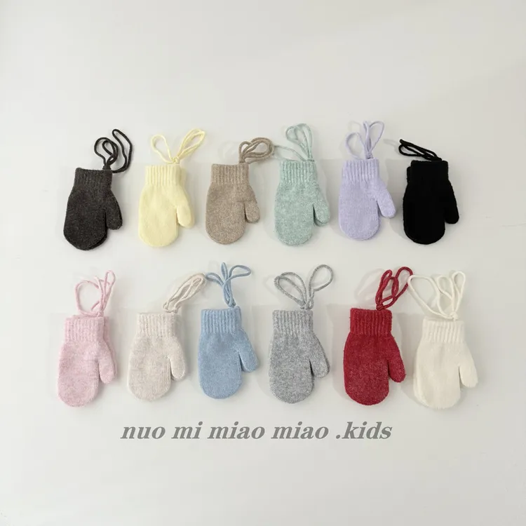 儿童手套冬季婴幼儿宝宝挂脖韩版1-4岁保暖女童男童2025宝宝手套