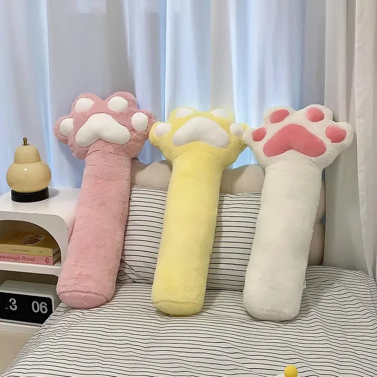 可爱猫爪长条抱枕床上夹腿抱睡玩偶公仔娃娃侧睡毛绒玩具宿舍渠道