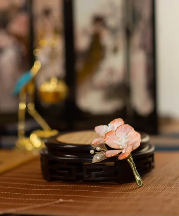 汉服头饰非遗绒花纯手工制作