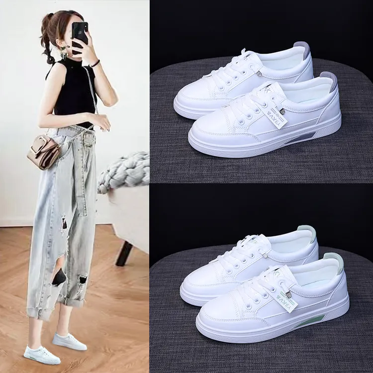 小白鞋女2025春秋新款韩版学生百搭ins休闲潮流皮面鞋运动板鞋女