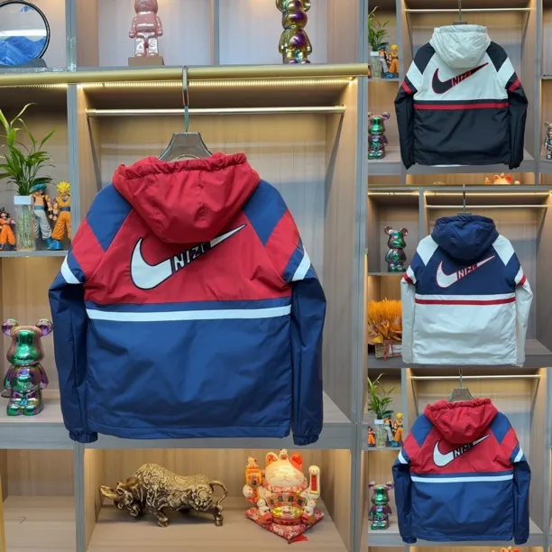 967冬季连帽拼色帅气御寒抗风好看棉衣过冬刺绣加厚保暖棉衣