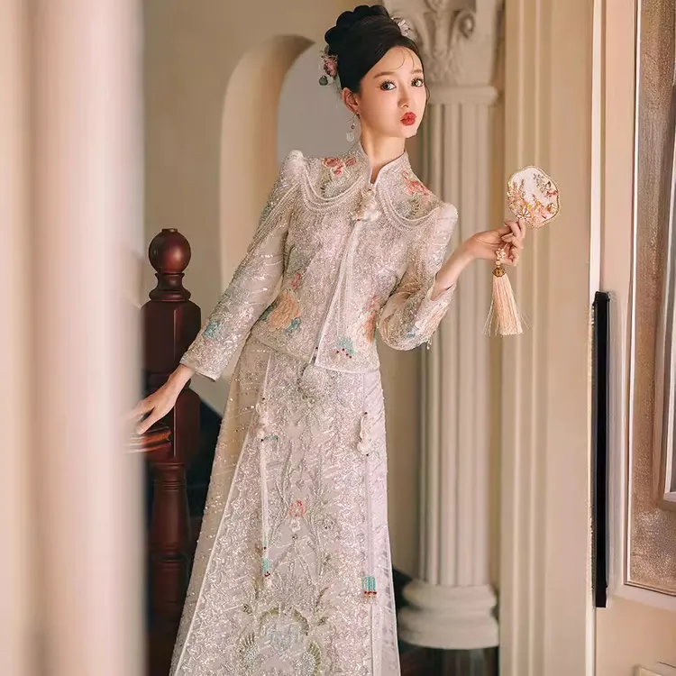 重工白月光秀禾服新娘2025新款小个子结婚中式出阁高端显瘦敬酒服
