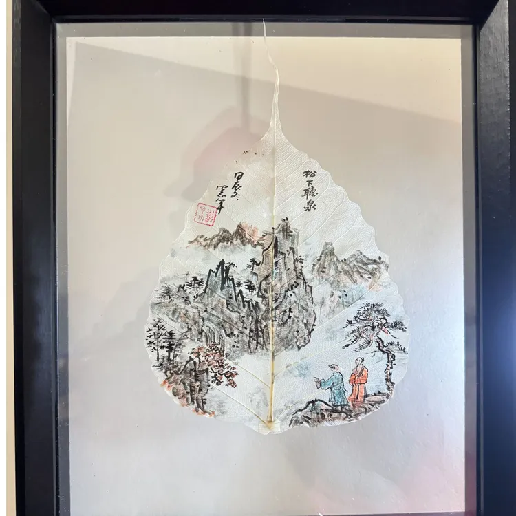 菩提叶脉  纯手工国风叶脉画
