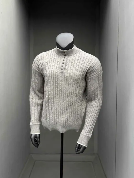 91studio 半高亨利领毛衣男女打底冬季内搭老钱风针织衫痞帅上衣