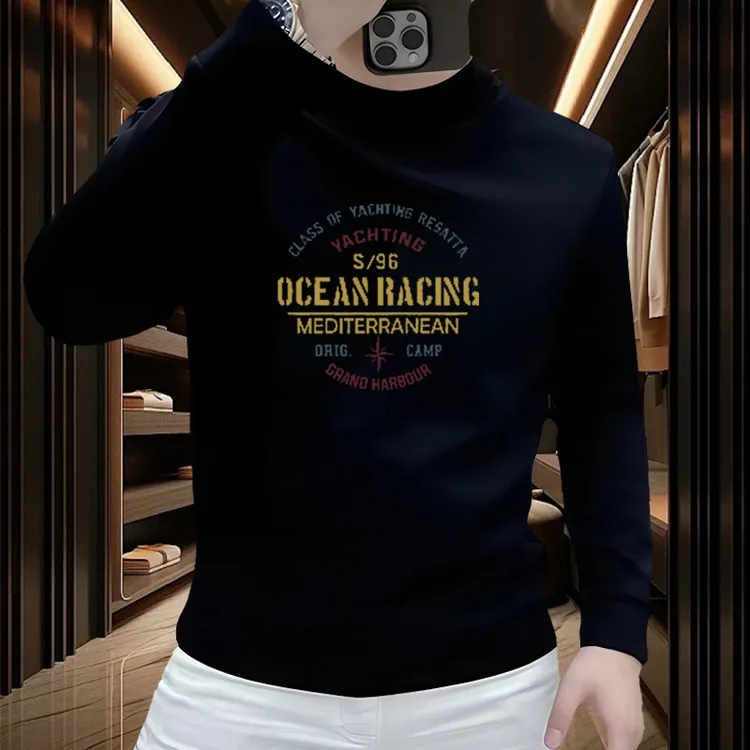 2025重磅秋冬季男士长袖加绒圆领卫衣宽松休闲上衣服舒适保暖打底