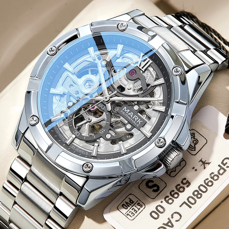 【圣诞礼物】马克华菲探险者手表时尚男士全自动机械表防水镂空6960