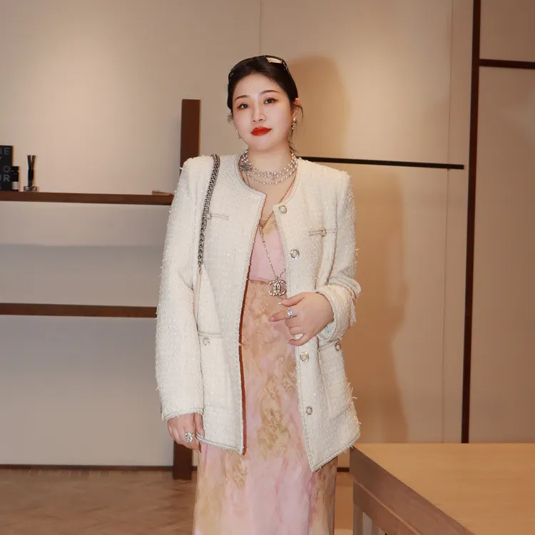 多肉宝贝羊毛细闪小香风外套重工高级感名媛短外套XL24095