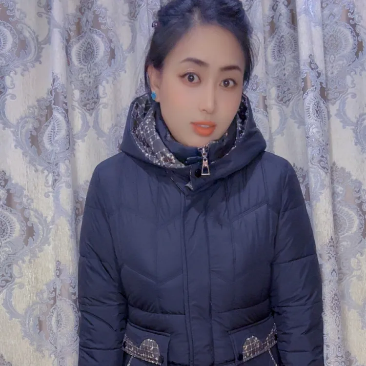 双面穿收腰长款连帽棉服外套帽子可拆时尚女款