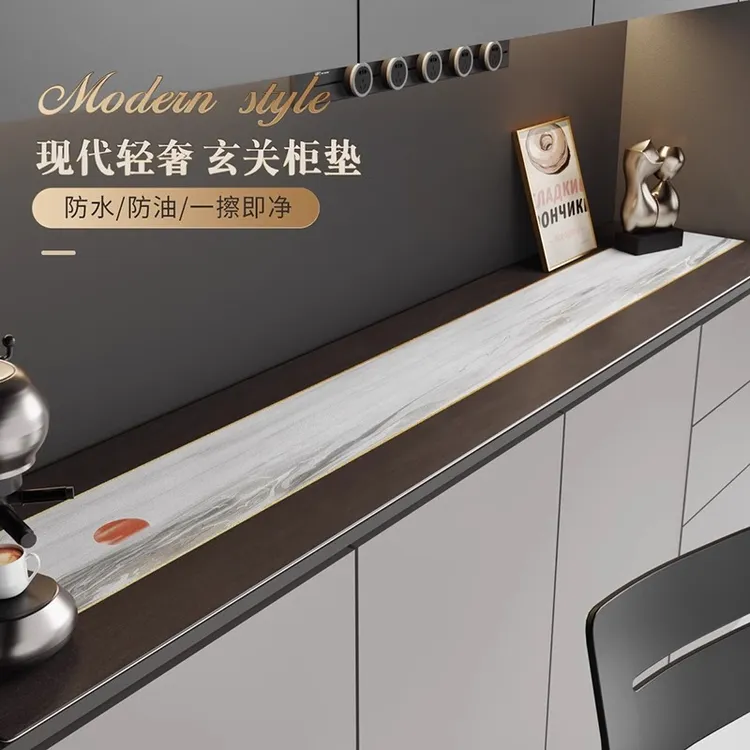 新中式简约餐边柜防水防油免洗电视柜桌垫高级感玄关桌面保护垫