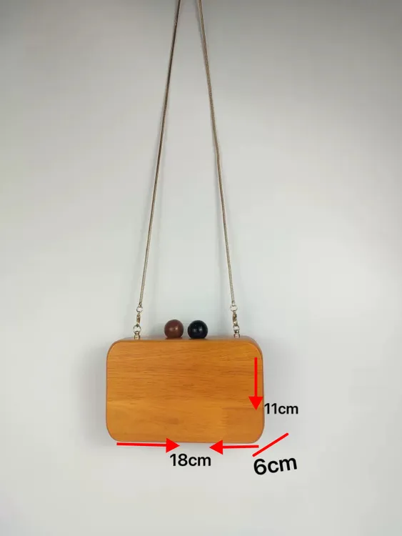 咖啡色编织木制单肩包零钱包黄色单肩拼色腋下百搭时尚链条包肩包