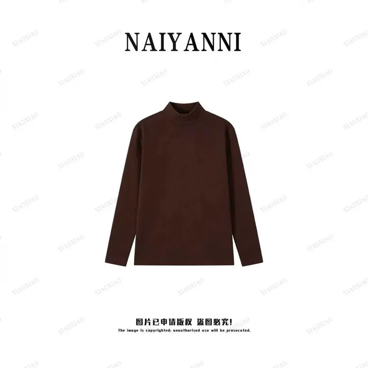 纯色半高领打底衫女款爆款2025新款秋冬磨毛高级显瘦内搭长袖上衣