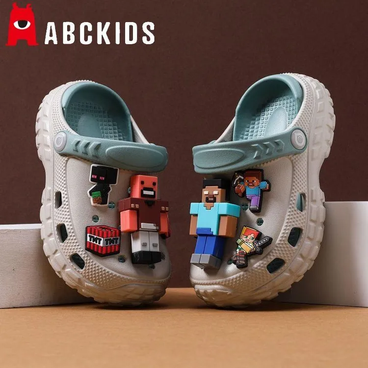 Abckids男童洞洞鞋我的世界儿童凉鞋夏季eva室内防滑软底外穿拖鞋
