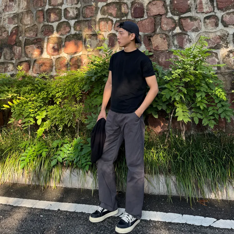 【D哥】多口袋工装裤休闲裤百搭纯色修身显瘦户外长裤运动男士裤子