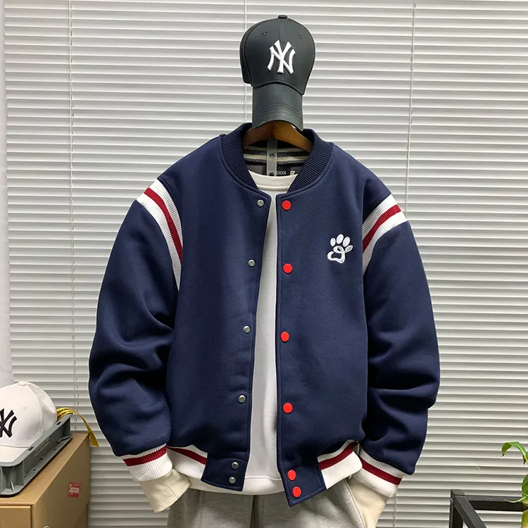 棒球服夹克男士2025春秋新款潮牌休闲宽松百搭简约拼色飞行服外套