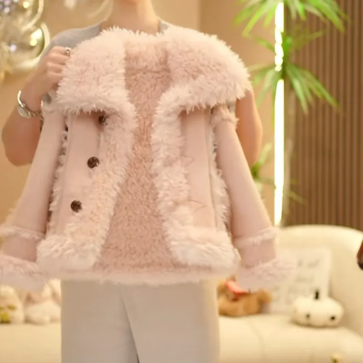 女童冬季2025新款儿童韩版休闲洋气加厚皮毛一体儿童秋冬外套