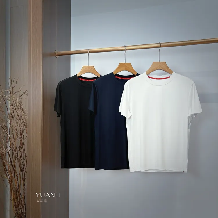 【65031-IMK】高奢男装2025夏款 男士莫代尔舒适经典短袖圆领T恤