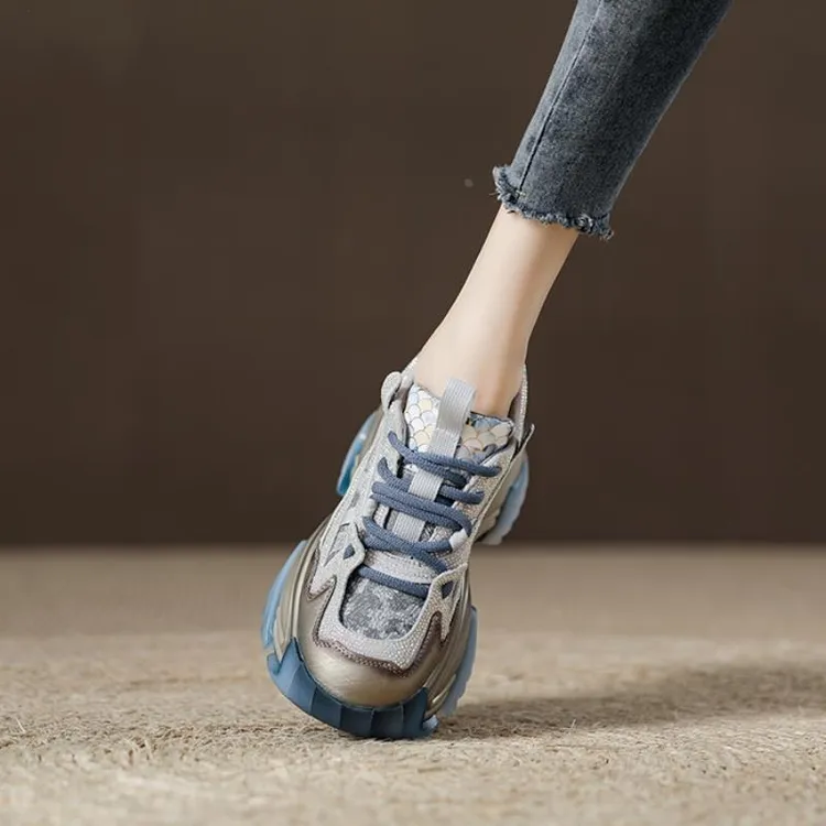 小众彩色老爹鞋厚底增高2025新款运动鞋休旅游鞋女款