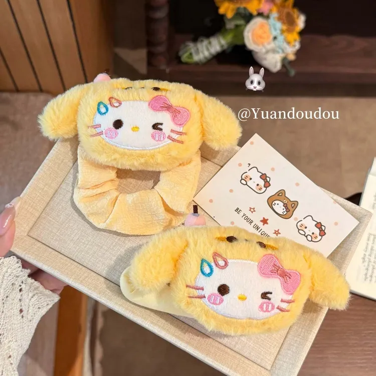 新款创意布丁猫咪公仔掰掰夹学生刘海夹少女心百搭大号夹子小众