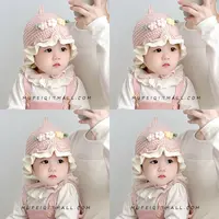 女宝宝帽子冬季公主洋气渔夫帽女童冬天加厚保暖针织帽儿童毛线帽