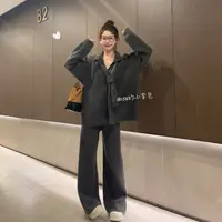LIRUI【理想主义】慵懒松弛POLO领结秋冬休闲减龄显瘦时尚套装