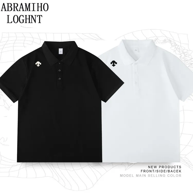精致刺绣小特正肩高级感翻领上衣休闲夏季简约POLO衫情侣百搭男士