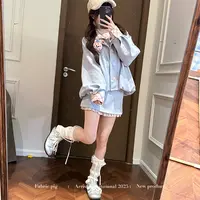 冬日雾莓 织物猪原创 出游甜美风格子假两件外套女秋少女感女装
