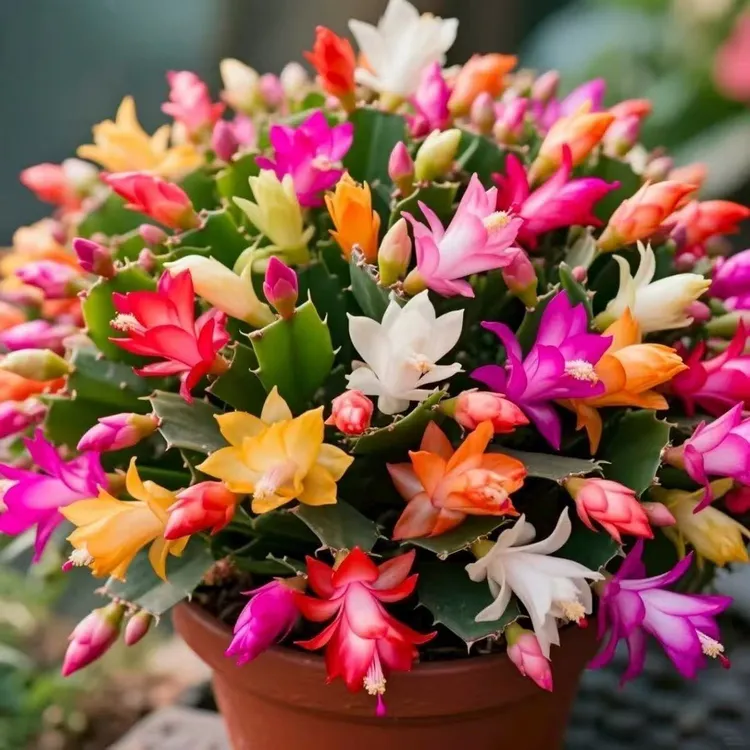 多色蟹爪兰耐寒植物好养植物观花带花苞