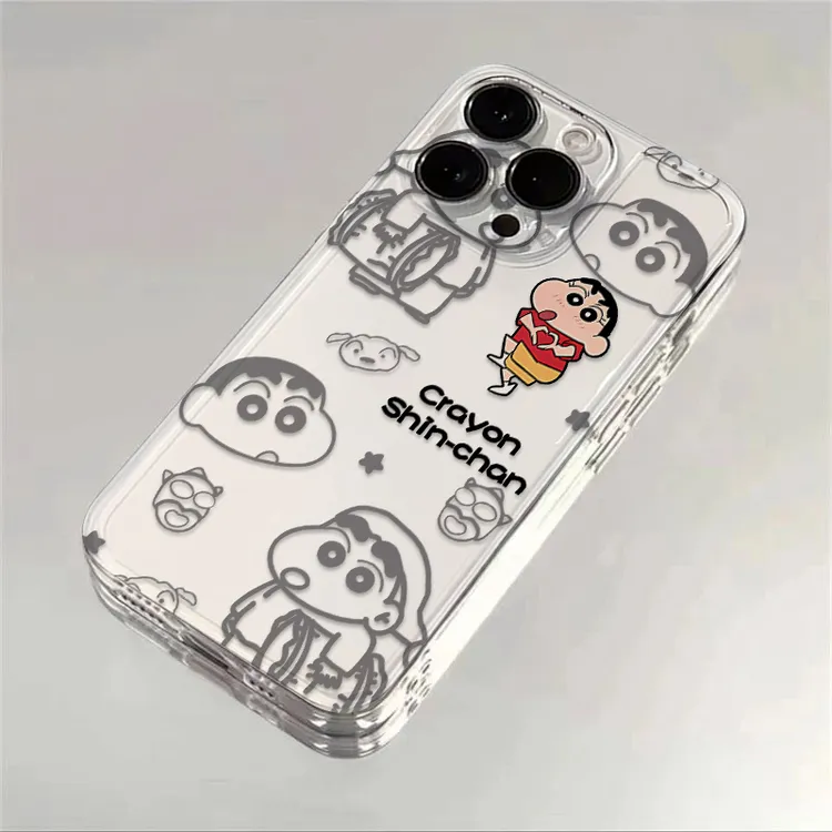 蜡笔小新适用苹果16手机壳15promax软壳14pro透明13pro12防摔7/8