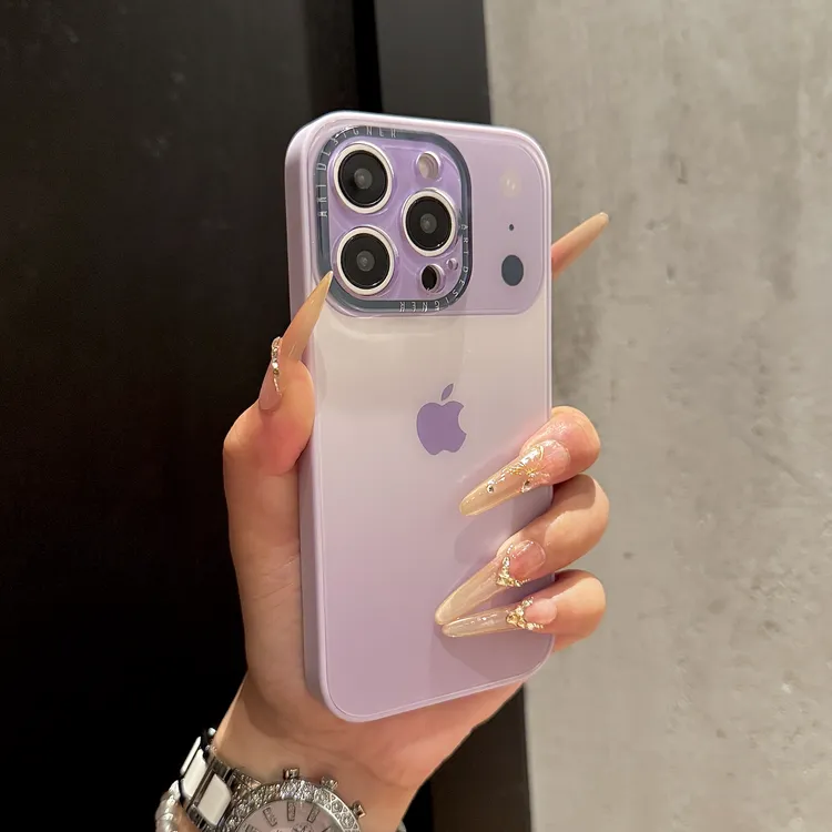 新款渐变晕染苹果17大视窗适用iPhone16手机壳15promax情侣14磨砂