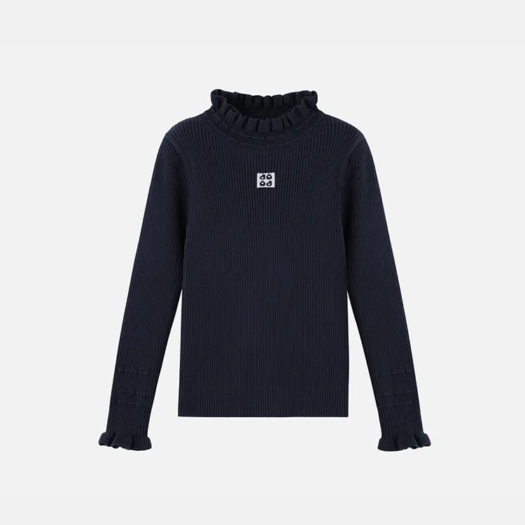 JOOJOO童装花边高领毛衫女童毛衣大童半高领小童保暖10421601