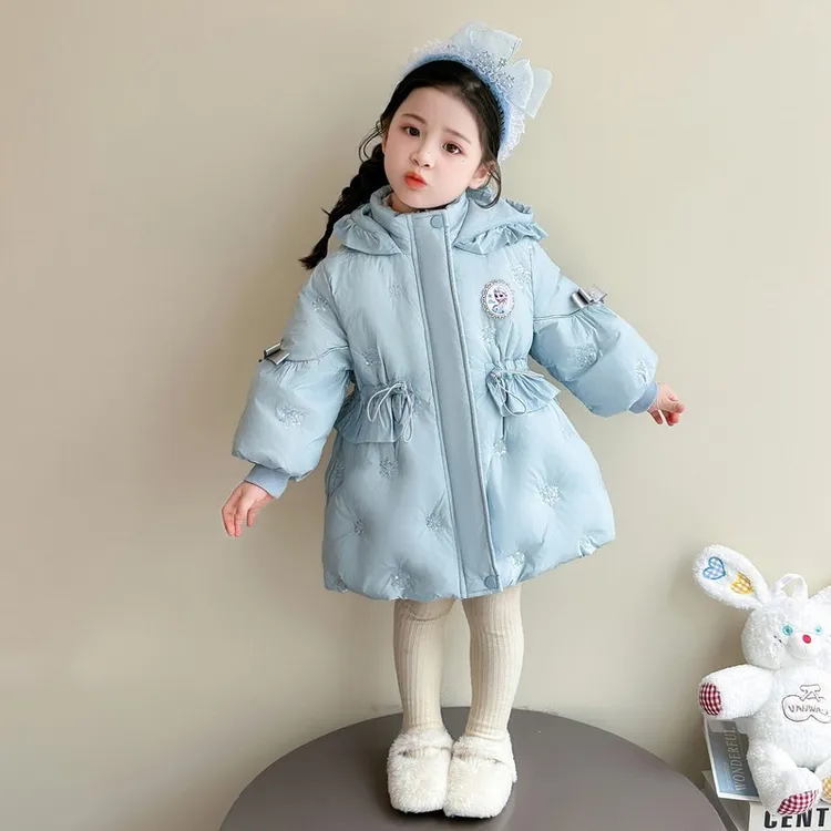 【新疆包邮】女童羽绒服冬季2025新款女宝宝洋气时髦白鸭绒保暖中