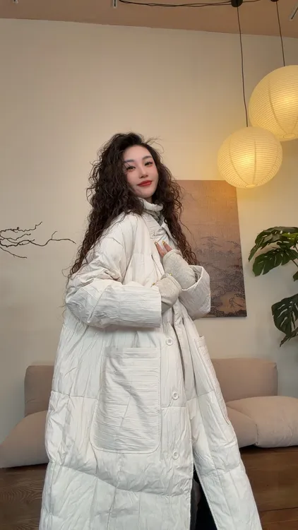 museguhui/木色古汇2556#宽松气质休闲时尚百搭长款厚款羽绒服