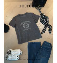 HHSTUDIO 厚款美式复古字母T恤250953
