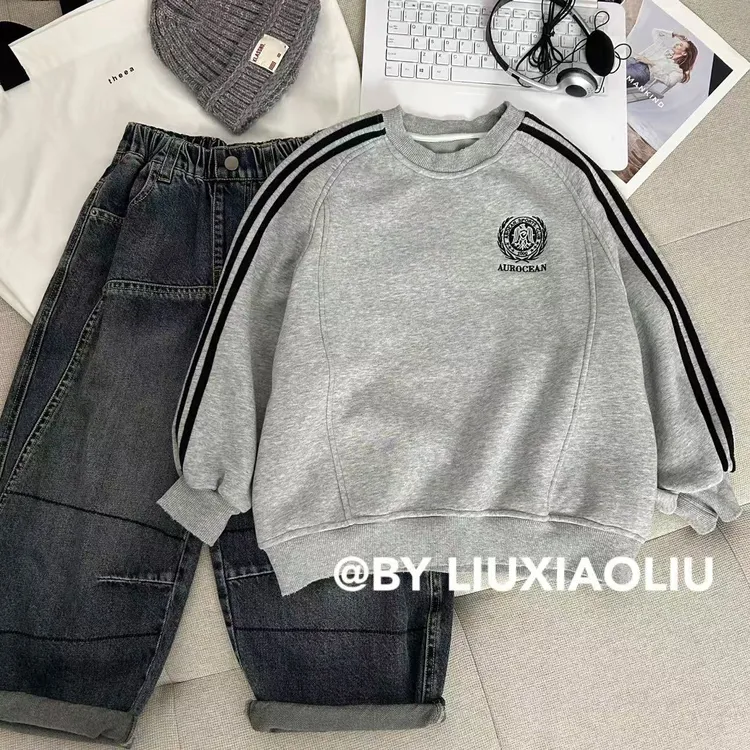 杭州六小六正版BY LIUXIAOLIU秋冬季儿童加绒卫衣17587