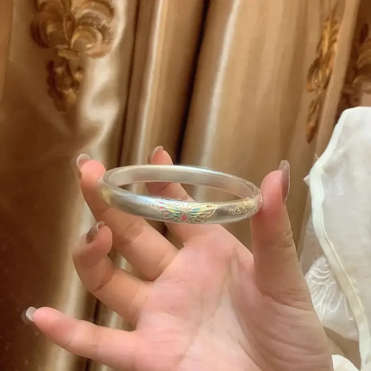 蝴蝶祥云手镯足银999简约甜美时尚百搭风情人节送女朋友