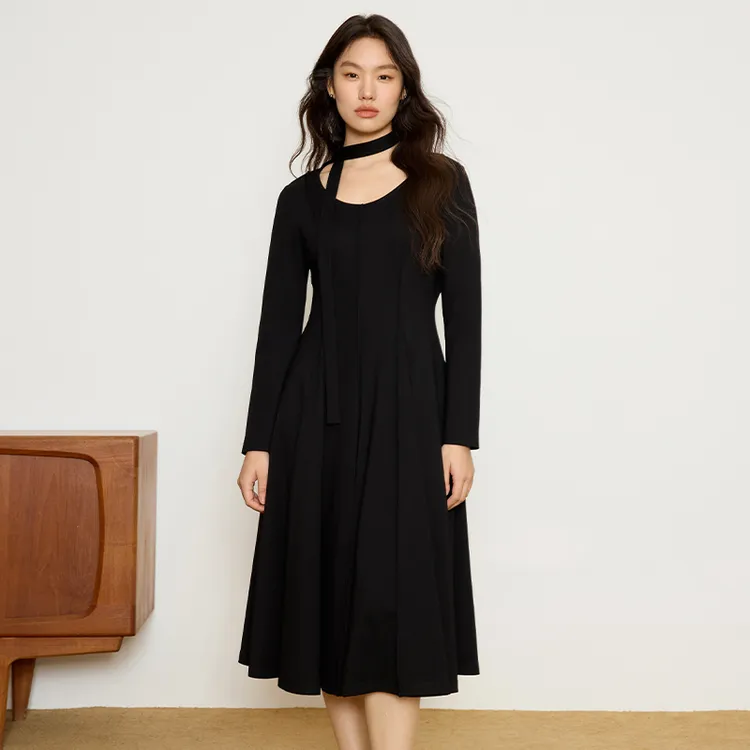 独束微胖大码女装气质复古款连衣裙长短款裙子25DS81293/81221