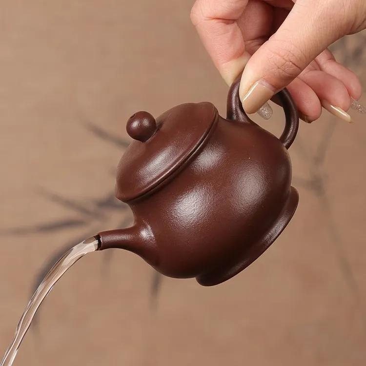 紫砂壶手工老紫泥古潘壶小品壶高端茶具家用办公紫砂泡茶功夫茶具
