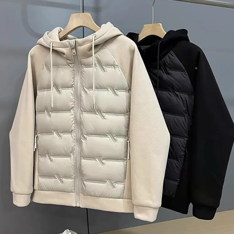 【澳门专柜正品】轻薄保暖男款连帽运动衫羽绒服2023年冬季时尚拼