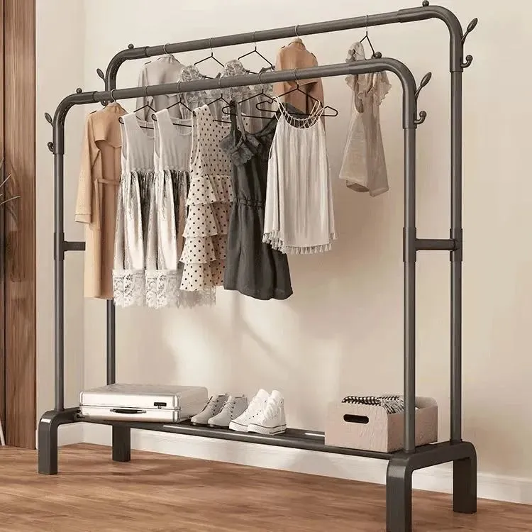 衣帽架立式晒衣架晾衣架简易晾衣架寝室置物架挂衣架移动杆简易