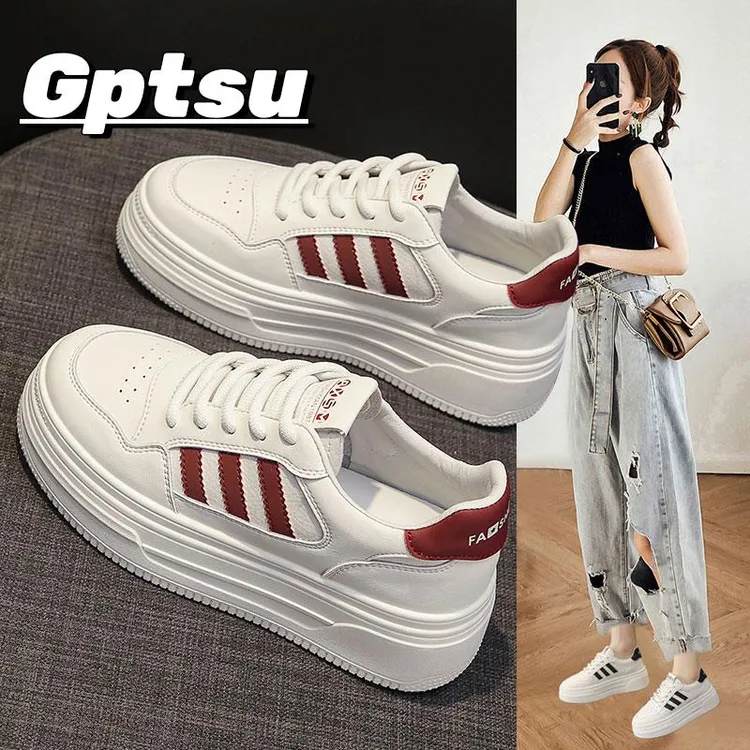 GPTSu爆款厚底舒适运动休闲鞋女夏季新款小白鞋时尚百搭软底板鞋