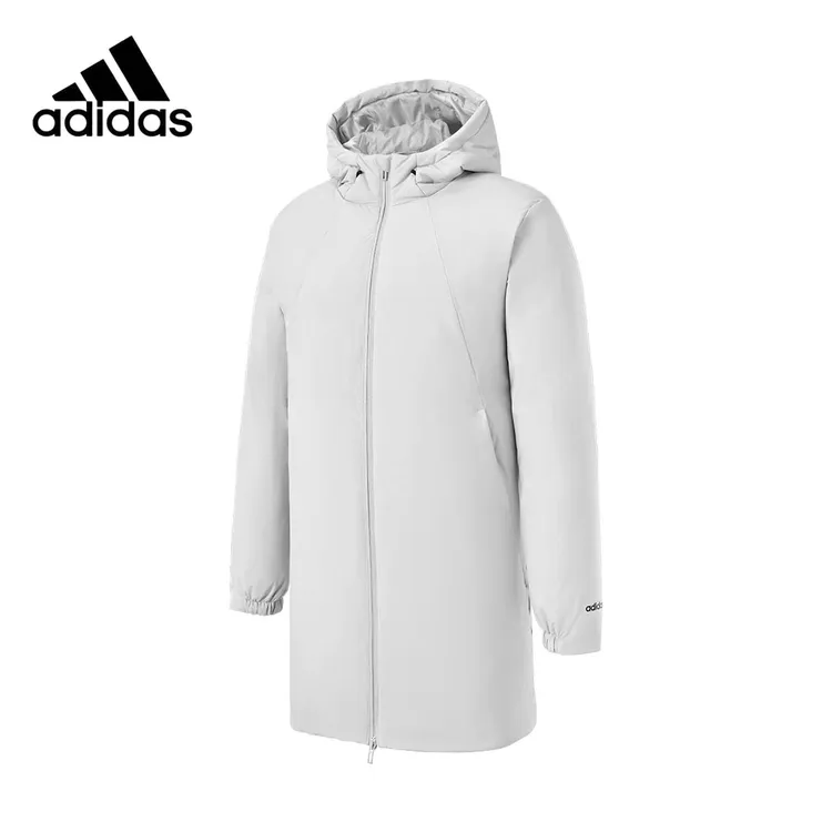 adidas/阿迪达斯羽绒服男中长款防风加绒保暖连帽户外休闲JL9618