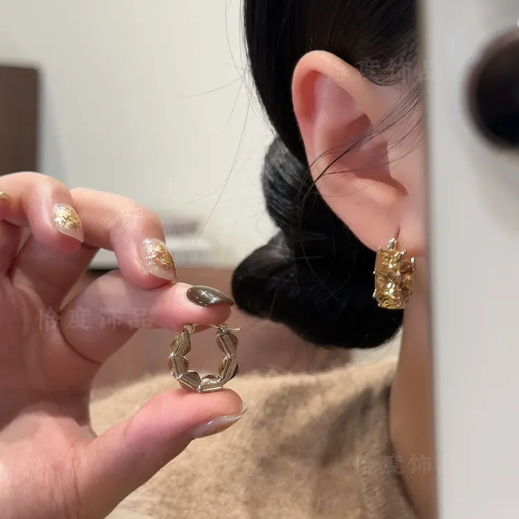 【恰度】小众设计感轻奢美拉德褐色耳扣