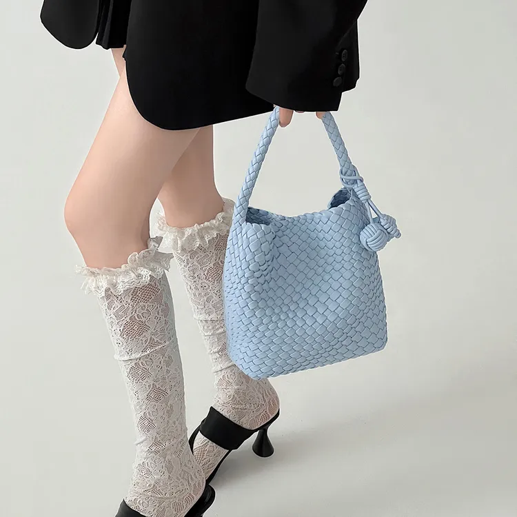 DOUBLE.R【风里夏】 原创·手工编织水桶包 2025新款包 托特包子母包