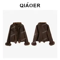 乔儿定制【阿姆斯特丹】90白鹅绒时尚百搭皮衣羽绒服女狐狸毛短外套