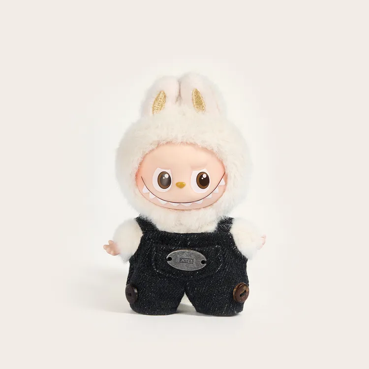 仅娃衣·Labubu四代娃衣心底密码mini衣服着替原色牛仔背带裤